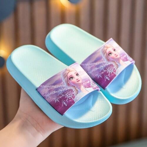 DISNEY Non-slip Children Slippers Frozen Princess Elsa Slipper EVA Summer flip flop Kids Water Shoes Girls Shower Slippers Baby