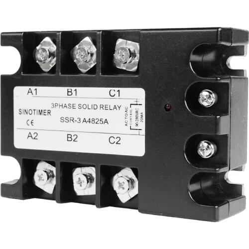 SSR 3 Phase Solid State Relay 25A SSR-25 AC to AC Solid State Relay SSR Relay Three Phase SSR 25A Rele