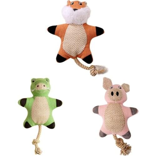 Corduroy Dog Squeaky Chew Toys Pet Kitty Monkeys Carl the Hedgehog Plush Dolls Durable Interactive Pet Cat Supplies