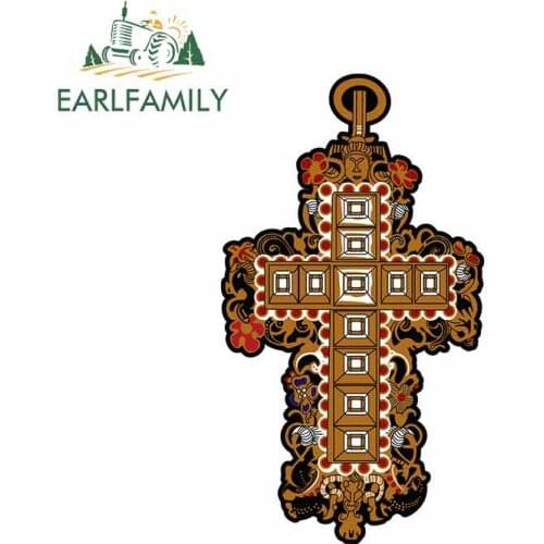 EARLFAMILY 13cm x 7.3cm for Cross Car Bumper Window Stickers Fashion Vinyl Car Wrap Graffiti Sticker Custom Printing Decal