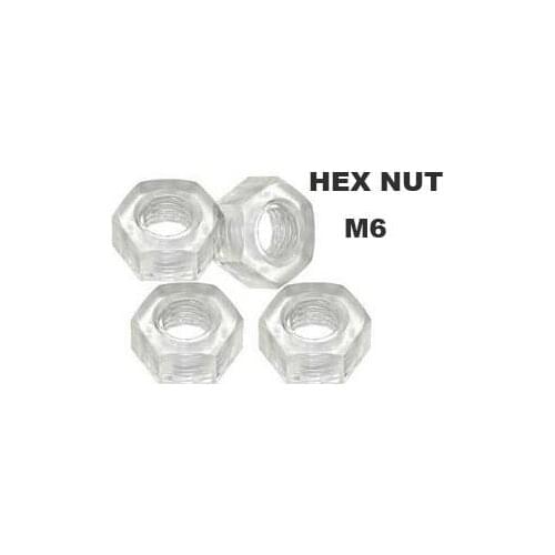 Wkooa M6 plastic nuts transparent insulation hex nuts 1000 pieces