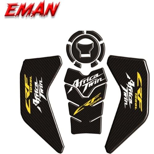 Fiber Texture Motorcycle Fuel Tank Pad Cap Decals Gas Cap Protection Sticker For Honda CRF1000L CRF 1000L Africa Twin 2016-2019