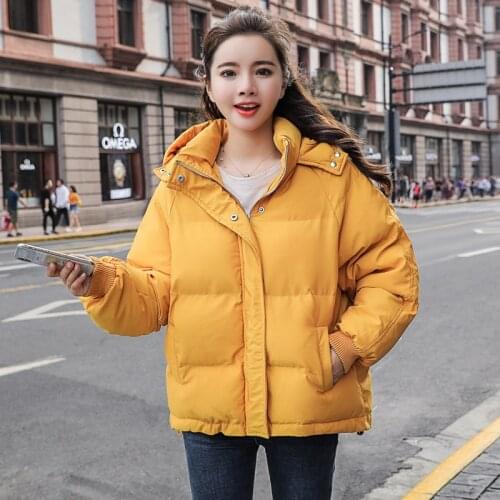 2020 New Autumn and Winter Jacket Hooded Ladies Jacket Loose Cotton Short Coat Womens Parka Warm Casual Large Size Jacket