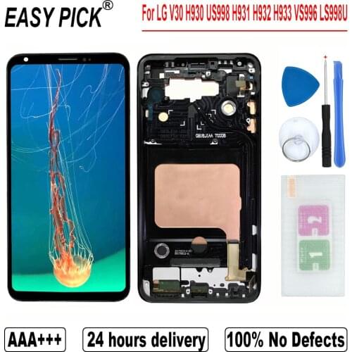 For LG V30 H930 V300L V300K US998 H933 H931 AS998 LCD Display Touch Screen Digitizer For V30+ Dual H930G LS998U H930DS H932U