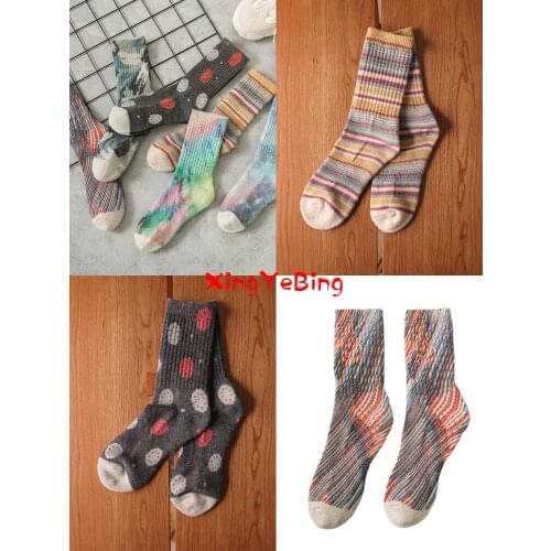 Winter Socks Towel Bottom Wool Socks Woman Socksstreet 3d Printed Floral Personality Graffiti Stockings