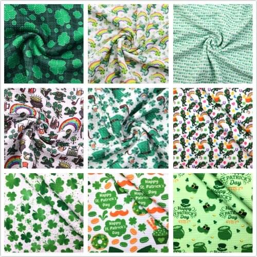 1/2yard St Patrick Decoration Print Green Bullet Textured Liverpool 4 Way Stretch Spandex Knit Fabric For Baby HeadWrap Bummies