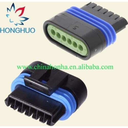 100pcs/lot 6 Pin/Way Male Automotive Waterproof Electrical Wire Connector Plug