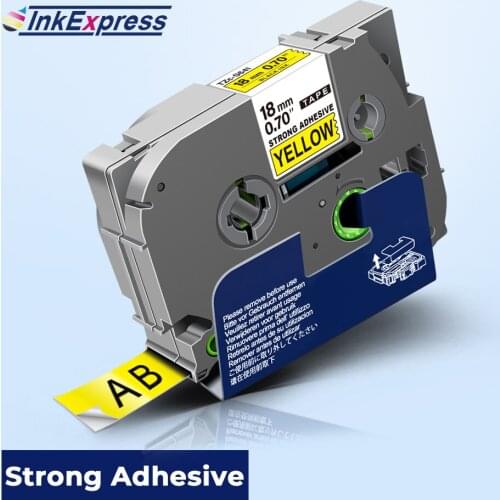 18mm Extra Strong Adhesive Tape TZe S641 Black on Yellow Label Tape TZe-S641 tze s641 Tze Tape For Brother P touch Label Maker