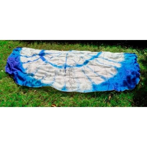 2016 design 100% real silk belly dance veil, cheap dance veils,semicircle veil wholesale 250*114cm White Blue