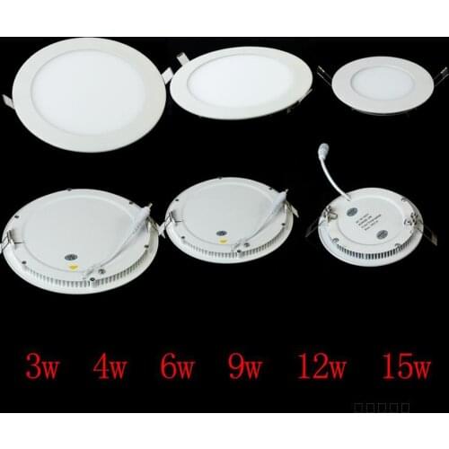 3W 6W 9W 12W 15W 25W Led Ceiling Recessed Downlight Round Panel light 1800Lumen Led Panel Bulb Lamp Light + Drivers