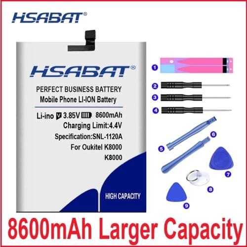 HSABAT 0 Cycle 8600mAh Battery for Oukitel K8000 High Quality Mobile Phone Replacement Accumulator