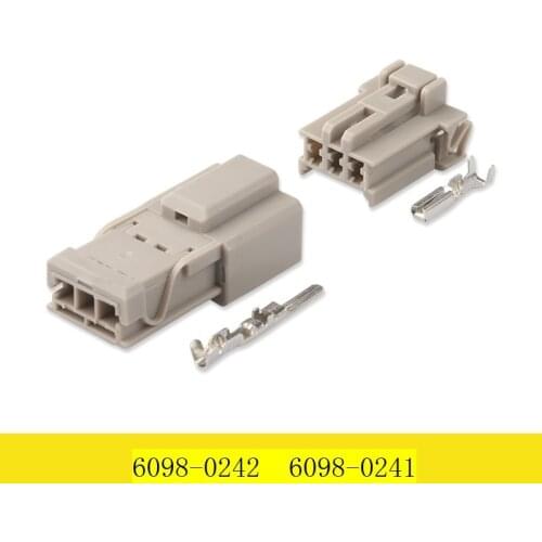 Free shipping 500sets 6098-0242 6098-0241 3Pin Car Electrical Wire Connectors for VW,BMW,Audi,Toyota