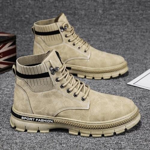 2020 Fashion Boots Mens Autumn Early Winter Shoes Thick-soled Brand Mens Ankle Boots Casual All-match Mens Shoes