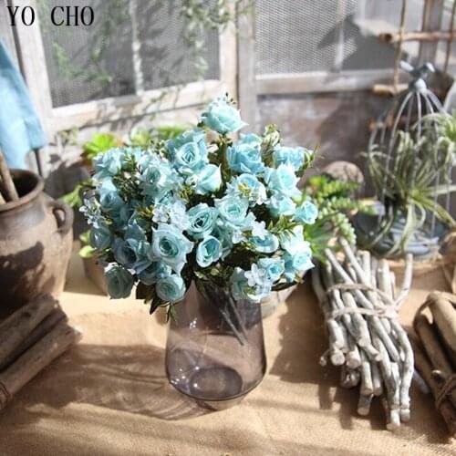 YO CHO 1PC Vivid Artificial Flowers Exquisite Silk Fake Angle Rose Flower For Wedding Garden Home DIY Decoration Fake Flowers