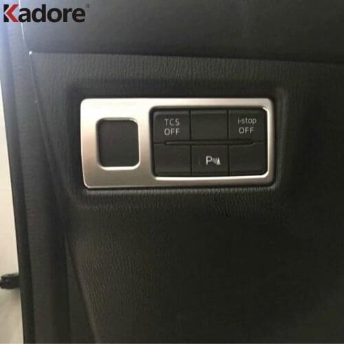 For Mazda CX5 CX-5 KF 2017 2018 2019 2020 ABS Matte Headlight Switch Control Panel Cover Trim Stickers Car Interior Accessories