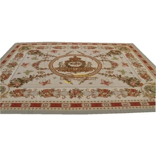 Elegant Continuous System Pure Wool Palace Carpet Bedroom Shop Weave Grid European Carpet A Room Luxurious Court9x12