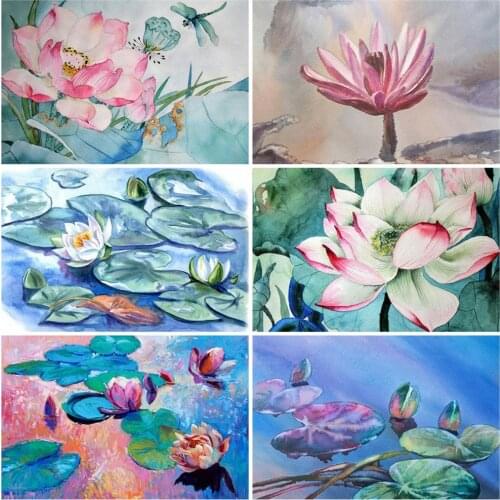 EverShine DIY Diamond Painting Flowers Diamond Embroidery Mosaic Art Kits Cross Stitch Lotus New Arrivals Handmade Home Decor