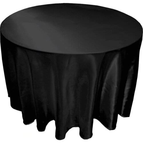 HOT Table Cloth 10 pcs/lot large size Table Cover White Black Round Satin for Banquet Wedding Party Decoration Supply 108"
