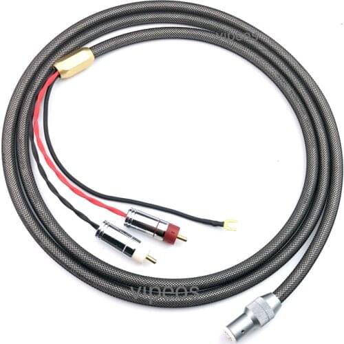 Hifi audio 4 core OFC Silver Plated G5 shield RCA 5 pin DIN XLR U spade plug Audio Phono Tonearm Cable with Ground Wire