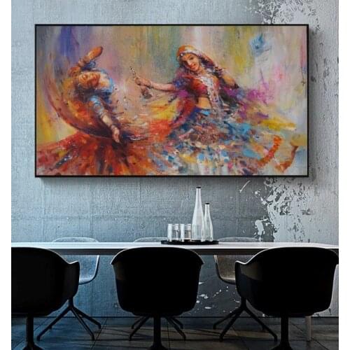 Fulk Dancer By Hand Painted Impression World Art Figure Oil Painting On Shown in Dubai On Canvas For Wall Decoration