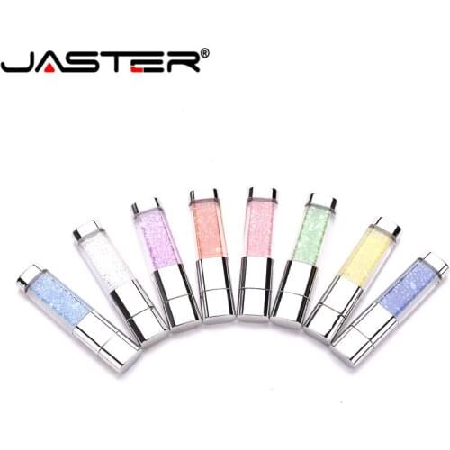 JASTER Crystal gift USB Flash Drive transparent pendrive 4GB 8GB 16GB 32GB memory stick usb creativo U disk 7 colors