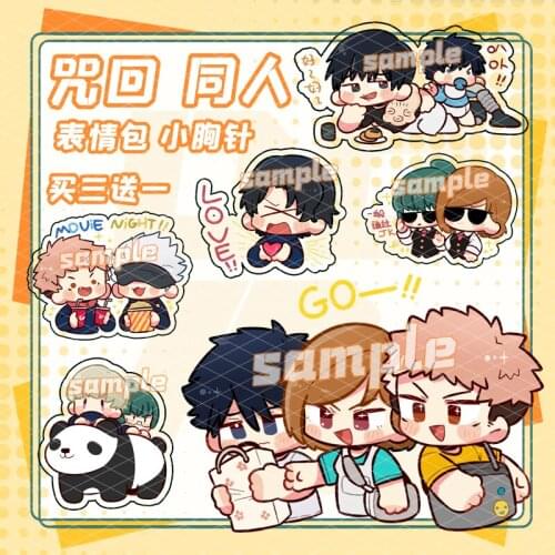 Jujutsu Kaisen Fushiguro Megumi Itadori Yuji Gojo Satoru Cute Acrylic 4CM Figure Expression Badge Button Medal Brooch Pin Toy
