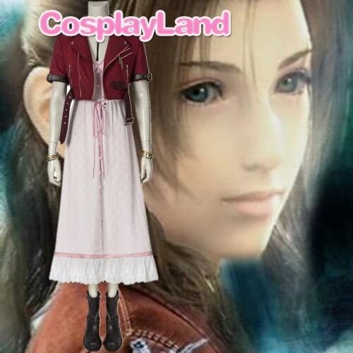 Final Fantasy VII Aerith Gainsborough Cosplay Costume Customize Outfit Halloween Party Costumes Women Girl Dress Game Cosplay