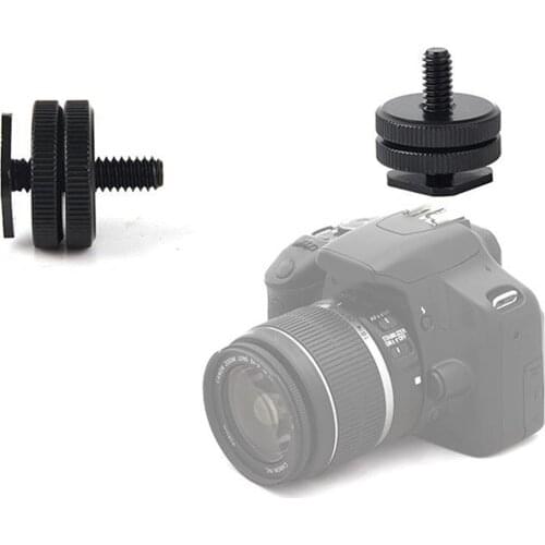 Camera Hot Shoe Mount 1/4" Tripod Screw to Camera Flash Converter Adapter Double Layer Camera Accessories