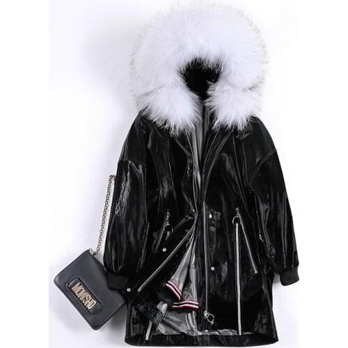 One size women 2020 new winter style overcoming Rex rabbit fur detachable liner mid-length shark skin jacket Parker PK067