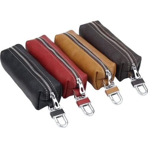 New Arrivals Premium 100% Genuine Leather Male Key Wallet Brand Men Leather Car Key Holders Unisex Housekeeper Key Wallets