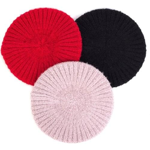 Charm Wood New Style Soft Beret Warm Winter Sweet Female French Hat Cotton Cashmere Girls Hats For Party Egagement Outdoor Cap