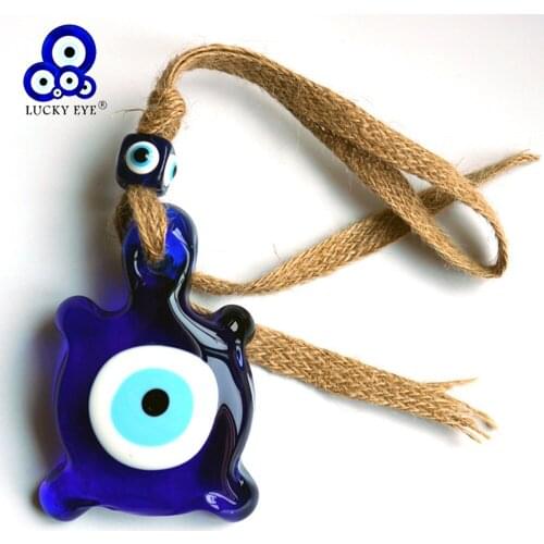LUCKY EYE Heart Fish Tortoise Pendant Wall Hanging Decor Blue Turkish Eye Keychain Decorations for Car Office Home Living Room