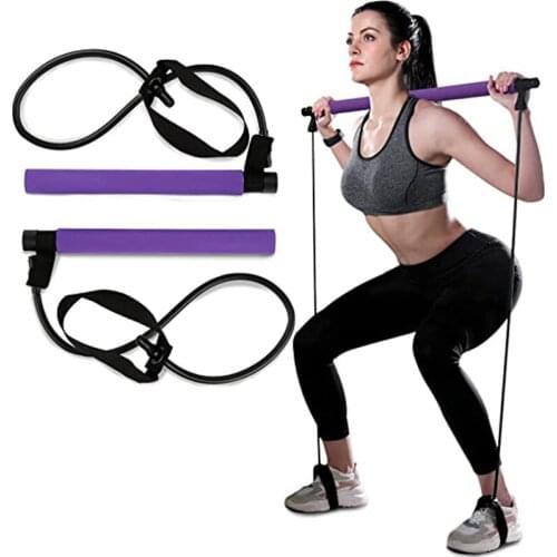 Portable Home Crossfit Yoga Pilates Bar Fitness Stick Resistance Bands Rod Pull Rope Stretching Exercise Gym Fitness Equipment
