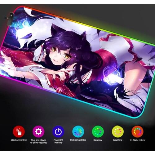 RGB Gaming Mouse Pad Computer Gaming Mouse Pad PCLeague of Legends Mouse Pad Large Gaming Rubber Non-slip Mouse Pad DropShipping