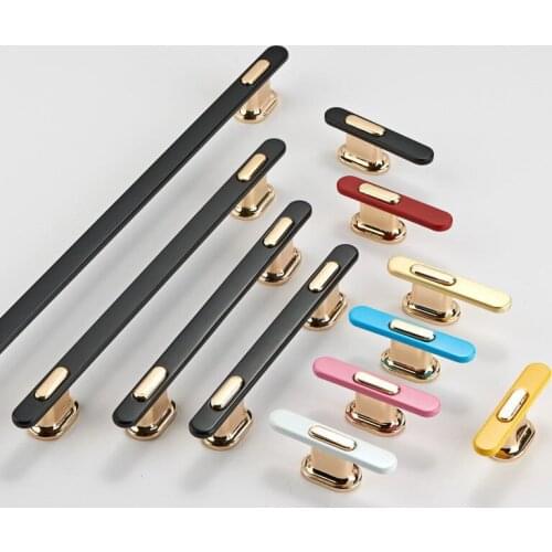 Light Luxury High-end Black Kitchen Cabinet Door Handle Modern Simple Nordic Gold Cabinet Drawer Large Wardrobe Handle
