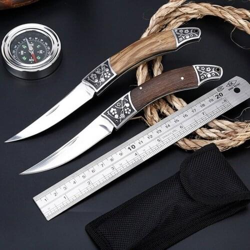 Tactical High Hardness Multifunction Folding Knife Survival Knife Outdoor Tool Defensive Curved Scimitar Edc Pocket Knives