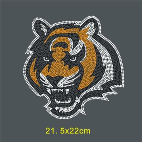 SINUAN Rhinestones Heat Transfers Hot-Fix Motif Rhinestones Tiger Design Clothes Applique Diy Crystal Craft Stickers For Clothes