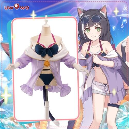 UWOWO Game Princess Connect! Re:Dive Kyaru/Kiruya Momochi Kyaru Swimsuit Cosplay Costume New Swimwear Bikini Costumes