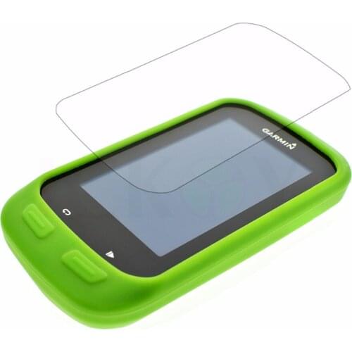 Outdoor Bike Bicycle Cycling Silicone Rubber Green Skin Case + LCD Screen Cover Protector For Garmin GPS Edge 1000