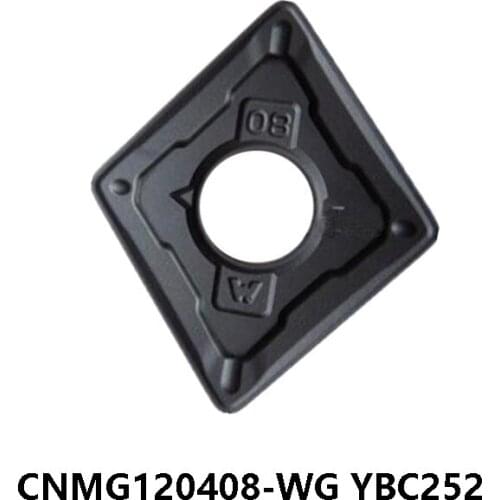 100% Original CNMG12 CNMG120408-WG YBC252 Carbide Inserts processing Steel CNMG 120408 Turning Tools Lathe Cutter