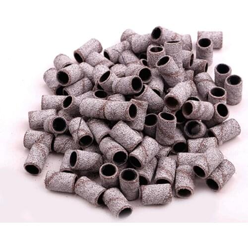 100Pcs Polisher Machine Bits Drill Sanding Band Grinding Ring Nail Tool 120# 180# 240# For Nail Drill Manicure Tools