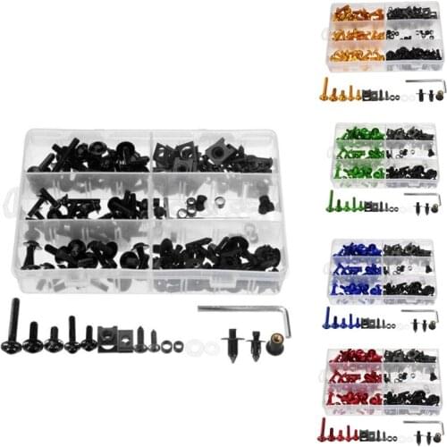 198Pcs Universal Motorcycle Fairing Bolt Screw Fastener Fixation for Honda Yamaha Kawasaki Suzuki Mounting Kits