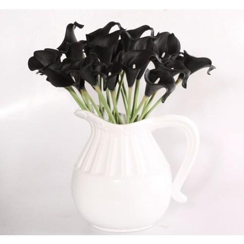20 Pcs/lot Calla Lily Artificial Flower PU Real Touch Home Decoration Flowers Wedding Bouquet Decorative Flowers
