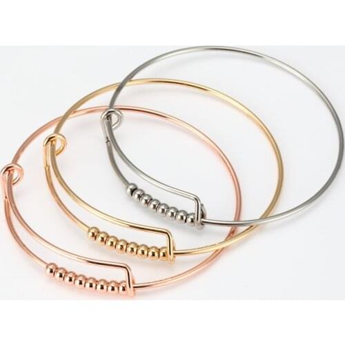 30pcs/Lot 100% Stainless Steel Bracelet & Bangle Beads Cuff Bracelets Expandable Wire Cable Bangle for Women Jewelry Pulseiras