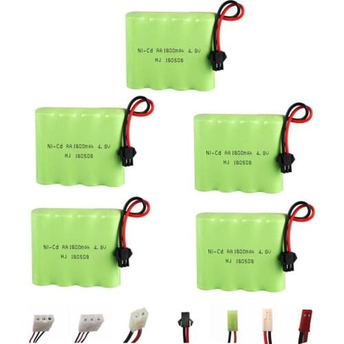 4.8v 1800mah NICD Battery For Rc toys Cars Boats NI-CD AA 4.8v Rechargeable Battery Pack 5Pcs For RC Tanks Robot Guns