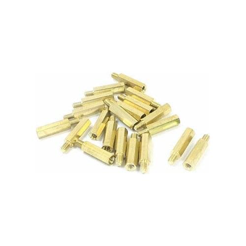 50 Pcs M3 x 20mm x 26mm Male to Female Brass Hexagonal Nut Standoff Spacer