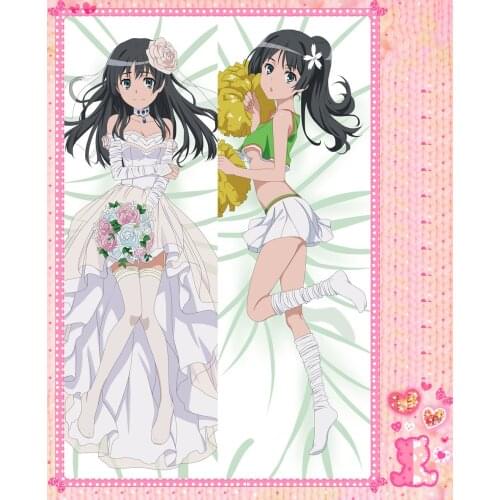 Anime Cartoon Toaru Kagaku no Railgun Double Bolster Hugging Pillow Case Pillow Cover Pillowcase Peach Skin 2 Way No.64006
