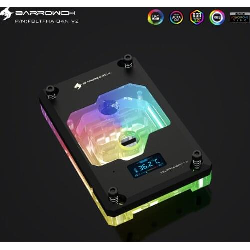 Barrowch CPU water block color screen version of Digital display, For AMD AM4/AM3 + / FM2, 5V ARGB 3PIN AURA SYNC FBLTFHA-04N V2