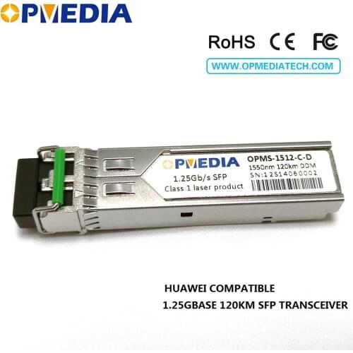 Free shipping!1000base-zx,1.25G 1550nm 120km SFP transceiver, optical module with DDM and LC connector,compatible with HuaWei