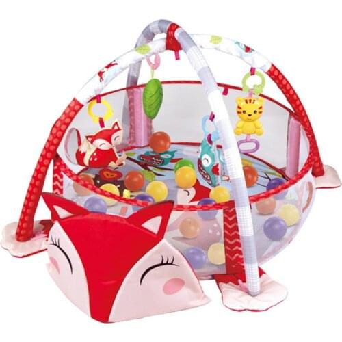 Large Baby Gym Play Mat Toddler Game Pad With Protective Nets Detachable Hanging Toys Suitable For Between 3-6-12 Months Of Age